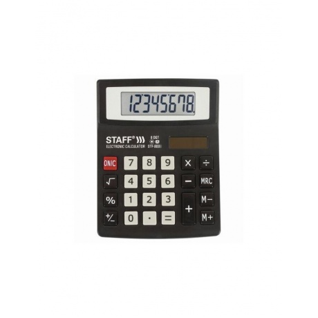 Калькулятор настольный STAFF STF-8008, КОМПАКТНЫЙ (113х87мм), 8 разрядов, двойное питание, 250147 - фото 2