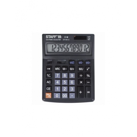 Калькулятор настольный STAFF STF-444-12 (199x153мм), 12 разрядов, двойное питание, 250303 - фото 1