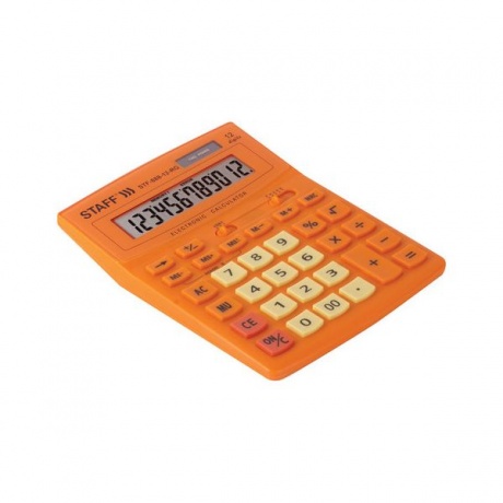 Калькулятор настольный STAFF STF-888-12-RG (200х150мм) 12 разр., двойное питание, ОРАНЖЕВЫЙ, 250453 - фото 3