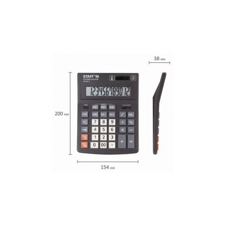 Калькулятор настольный STAFF PLUS STF-333 (200x154мм), 12 разрядов, двойное питание, 250415 - фото 7