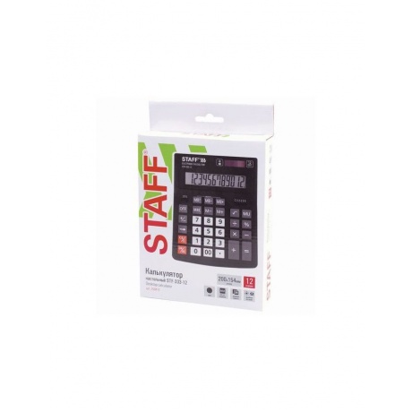 Калькулятор настольный STAFF PLUS STF-333 (200x154мм), 12 разрядов, двойное питание, 250415 - фото 9