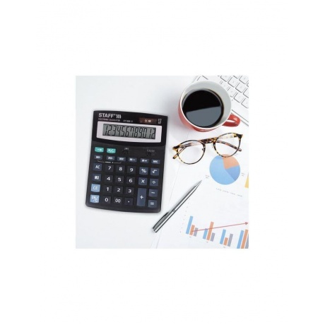 Калькулятор настольный STAFF STF-888-12 (200х150мм), 12 разрядов, двойное питание, 250149 - фото 8