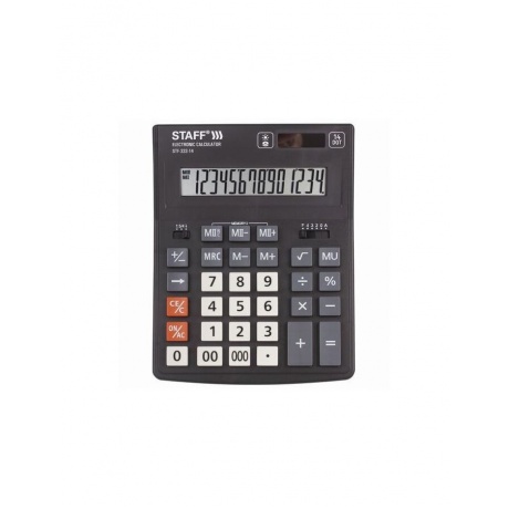 Калькулятор настольный STAFF PLUS STF-333 (200x154мм), 14 разрядов, двойное питание, 250416 - фото 1