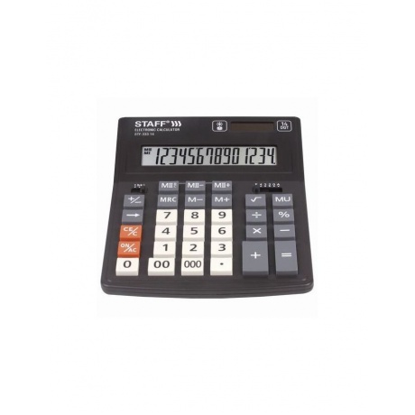 Калькулятор настольный STAFF PLUS STF-333 (200x154мм), 14 разрядов, двойное питание, 250416 - фото 2
