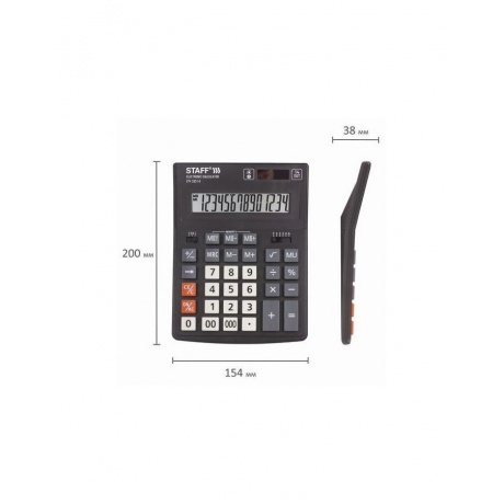 Калькулятор настольный STAFF PLUS STF-333 (200x154мм), 14 разрядов, двойное питание, 250416 - фото 8