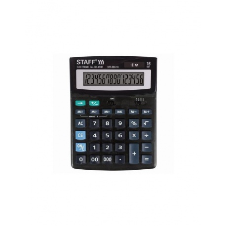 Калькулятор настольный STAFF STF-888-16 (200х150мм), 16 разрядов, двойное питание, 250183 - фото 10