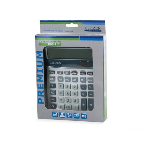 Калькулятор настольный CITIZEN CDC-112WB, МАЛЫЙ (175x130мм), 12 разрядов, двойное питание - фото 2