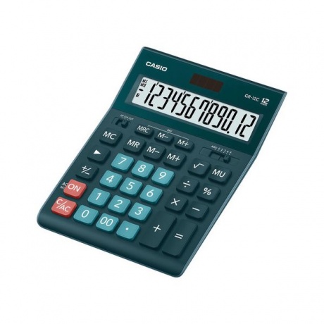 Калькулятор настольный CASIO GR-12С-DG (210х155мм), 12 разрядов, двойное питание, ТЕМНО-ЗЕЛЕНЫЙ - фото 2