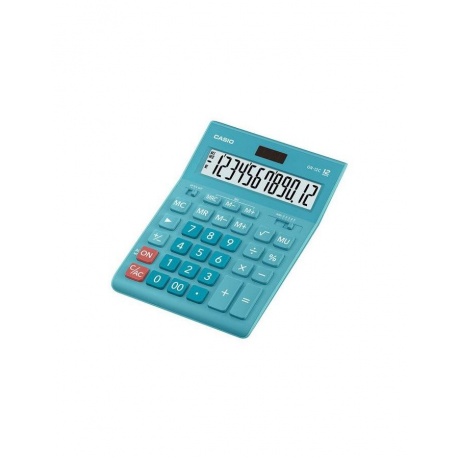 Калькулятор настольный CASIO GR-12С-LB (210х155мм), 12 разрядов, двойное питание, ГОЛУБОЙ - фото 2