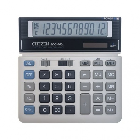Калькулятор настольный CITIZEN SDC-868L, МАЛЫЙ (152х154мм), 12 разрядов, двойное питание - фото 2