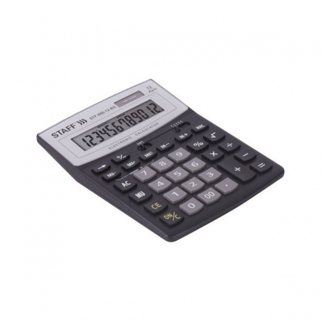 Калькулятор настольный STAFF STF-888-12-BS (200х150мм) 12 разрядов, ЧЕРНЫЙ, СЕРЕБРИСТ ВЕРХ,250451 - фото 2