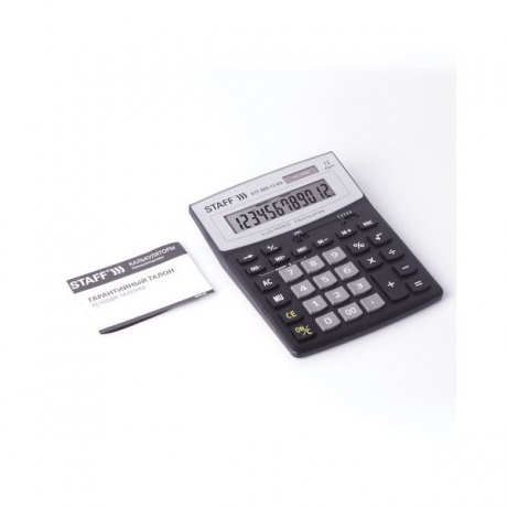 Калькулятор настольный STAFF STF-888-12-BS (200х150мм) 12 разрядов, ЧЕРНЫЙ, СЕРЕБРИСТ ВЕРХ,250451 - фото 10