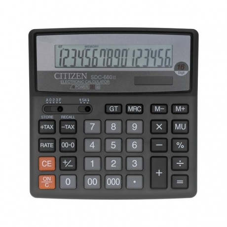 Калькулятор настольный CITIZEN SDC-660II, МАЛЫЙ (159x156мм), 16 разрядов, двойное питание - фото 2