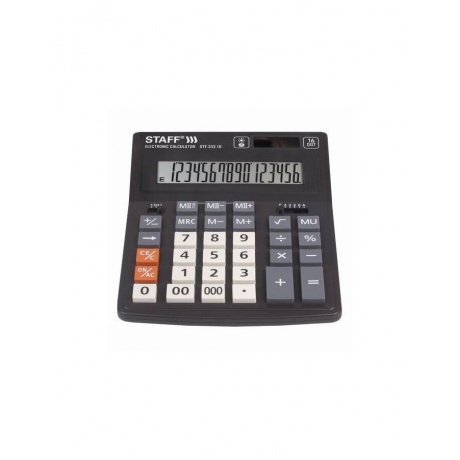 Калькулятор настольный STAFF PLUS STF-333, (200x154мм), 16 разрядов, двойное питание, 250417 - фото 2