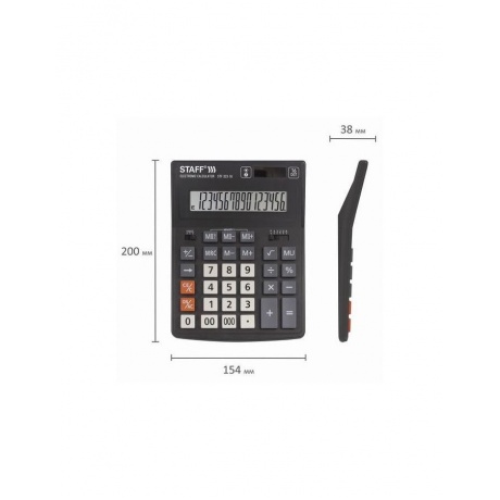 Калькулятор настольный STAFF PLUS STF-333, (200x154мм), 16 разрядов, двойное питание, 250417 - фото 8