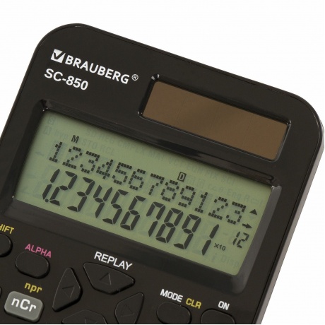 Калькулятор инженерный двухстрочный Brauberg SC-850 (163х82 мм), 240 функций, 10+2 разрядов, двойное питание, ЧЕРНЫЙ, 250525 - фото 11