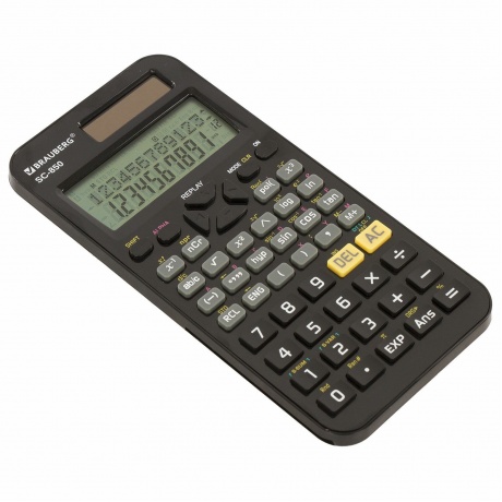 Калькулятор инженерный двухстрочный Brauberg SC-850 (163х82 мм), 240 функций, 10+2 разрядов, двойное питание, ЧЕРНЫЙ, 250525 - фото 7