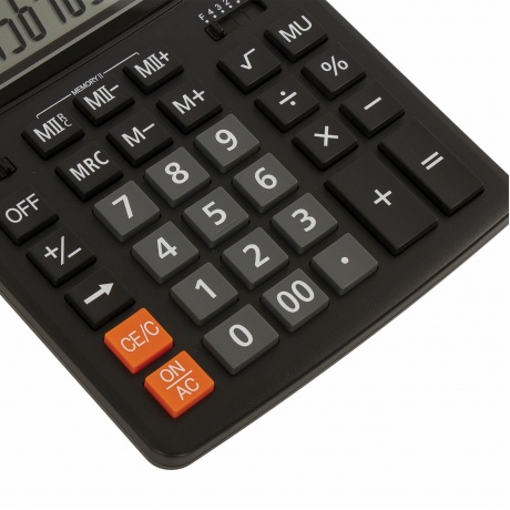 Калькулятор настольный Brauberg EXTRA-14-BK (206x155 мм), 14 разрядов, двойное питание, ЧЕРНЫЙ, 250474 - фото 6