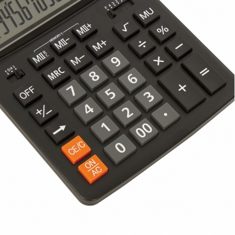 Калькулятор настольный Brauberg EXTRA-16-BK (206x155 мм), 16 разрядов, двойное питание, ЧЕРНЫЙ, 250475 - фото 6