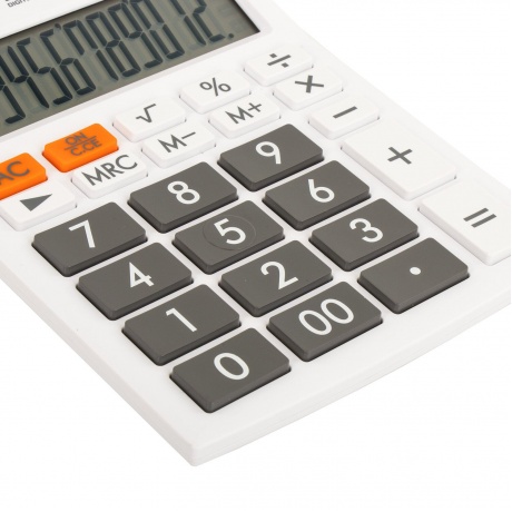 Калькулятор настольный Brauberg ULTRA-12-WT (192x143 мм), 12 разрядов, двойное питание, БЕЛЫЙ, 250496 - фото 13