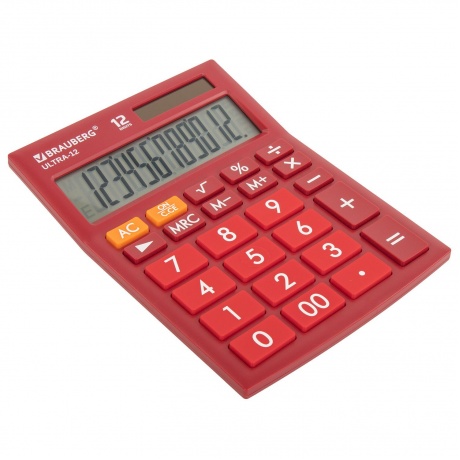 Калькулятор настольный Brauberg ULTRA-12-WR (192x143 мм), 12 разрядов, двойное питание, БОРДОВЫЙ, 250494 - фото 6