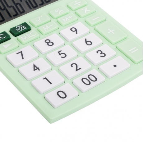 Калькулятор настольный Brauberg ULTRA PASTEL-12-LG (192x143 мм), 12 разрядов, двойное питание, МЯТНЫЙ, 250504 - фото 4