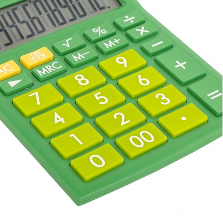 Калькулятор настольный Brauberg ULTRA-12-GN (192x143 мм), 12 разрядов, двойное питание, ЗЕЛЕНЫЙ, 250493 - фото 9