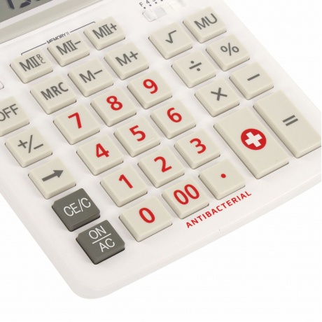 Калькулятор настольный Brauberg EXTRA-12-WAB (206x155 мм),12 разрядов, двойное питание, антибактериальное покрытие, БЕЛЫЙ, 250490 - фото 11