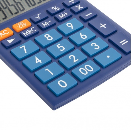 Калькулятор настольный Brauberg ULTRA-12-BU (192x143 мм), 12 разрядов, двойное питание, СИНИЙ, 250492 - фото 8