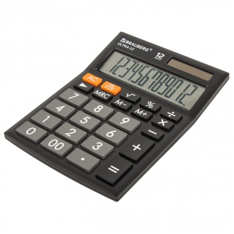 Калькулятор настольный Brauberg ULTRA-12-BK (192x143 мм), 12 разрядов, двойное питание, ЧЕРНЫЙ, 250491 - фото 11
