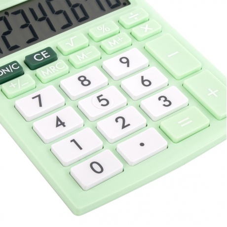 Калькулятор настольный Brauberg ULTRA PASTEL-08-LG, КОМПАКТНЫЙ (154x115 мм), 8 разрядов, двойное питание, МЯТНЫЙ, 250515 - фото 2