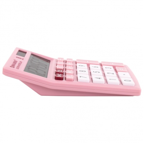 Калькулятор настольный Brauberg ULTRA PASTEL-08-PK, КОМПАКТНЫЙ (154x115 мм), 8 разрядов, двойное питание, РОЗОВЫЙ, 250514 - фото 2
