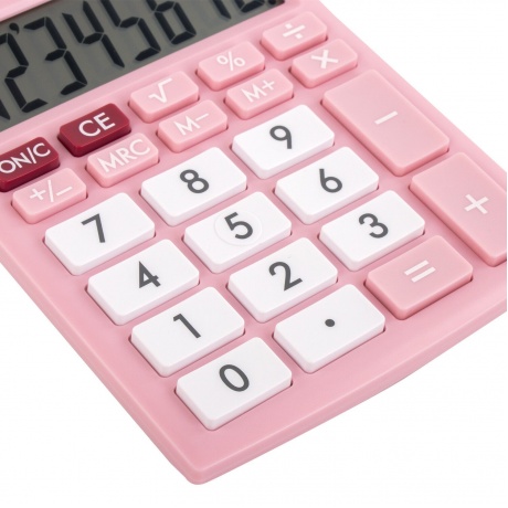 Калькулятор настольный Brauberg ULTRA PASTEL-08-PK, КОМПАКТНЫЙ (154x115 мм), 8 разрядов, двойное питание, РОЗОВЫЙ, 250514 - фото 8