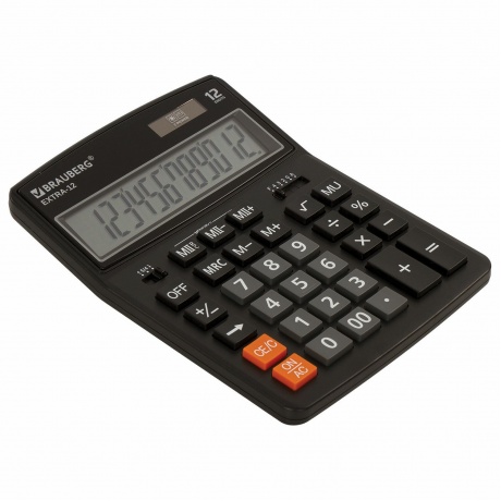 Калькулятор настольный Brauberg EXTRA-12-BK (206x155 мм), 12 разрядов, двойное питание, ЧЕРНЫЙ, 250481 - фото 10
