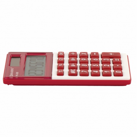 Калькулятор карманный Brauberg PK-608-WR (107x64 мм), 8 разрядов, двойное питание, БОРДОВЫЙ, 250521 - фото 7