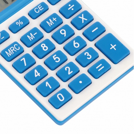 Калькулятор карманный Brauberg PK-608-BU (107x64 мм), 8 разрядов, двойное питание, СИНИЙ, 250519 - фото 4