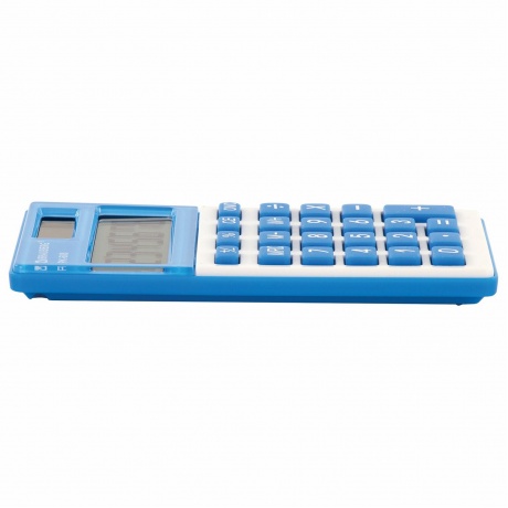 Калькулятор карманный Brauberg PK-608-BU (107x64 мм), 8 разрядов, двойное питание, СИНИЙ, 250519 - фото 9