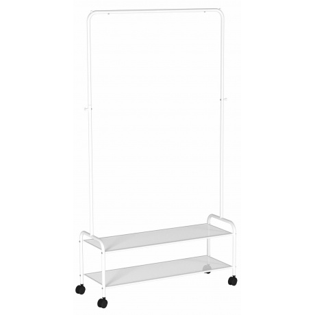 Вешалка гардеробная Валенсия 22М 2 полки, на колёсах, белый, ВГВ...