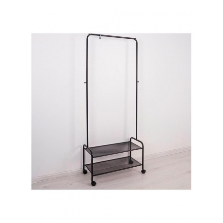 

Вешалка гардеробная Валенсия 22М 2 полки, на колёсах, черный, ВГВ22М Ч