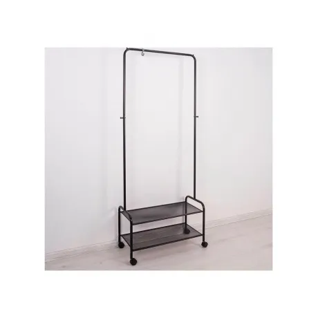 Вешалка гардеробная Валенсия 22М 2 полки, на колёсах, черный, ВГ...