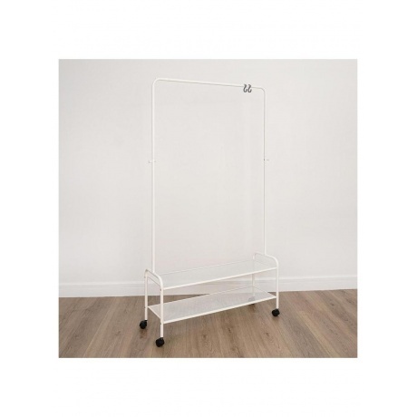 

Вешалка гардеробная Валенсия 32М 2 полки, на колёсах, белый, ВГВ32М Б