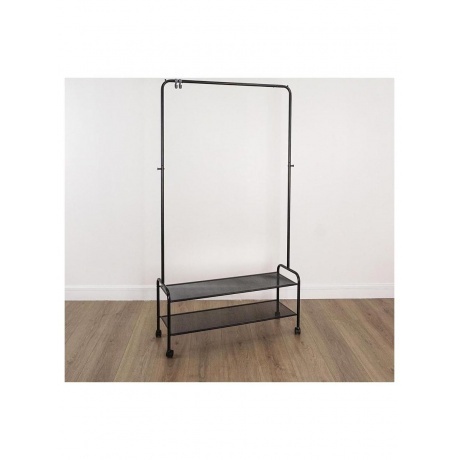 

Вешалка гардеробная Валенсия 32М 2 полки, на колёсах, черный, ВГВ32М Ч