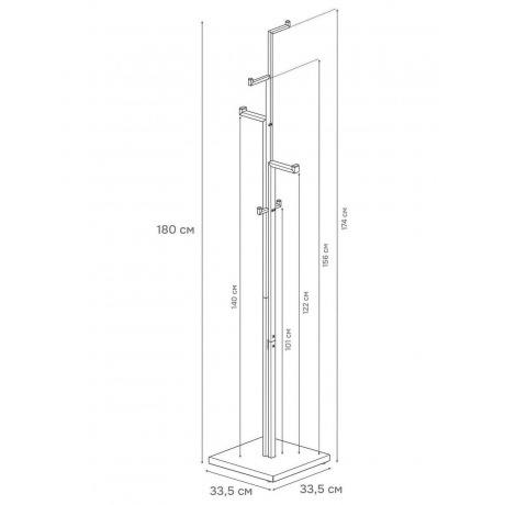 Вешалка напольная Торонто 1 (Черный) ВНПТ1  Ч - фото 7