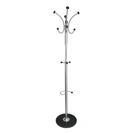 

Вешалка-стойка BRABIX CR-855 на мраморном диске, металл, 4+3 крючка, цвет серебристый, 606434