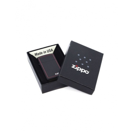 Зажигалка Zippo Slim Black Matte Logo Border (1618ZB) - фото 3