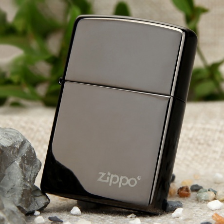 Зажигалка Zippo чёрная с фирменным логотипом (24756ZL) - фото 2