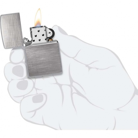 Зажигалка Zippo с покрытием Brushed Chrome (28181) - фото 5