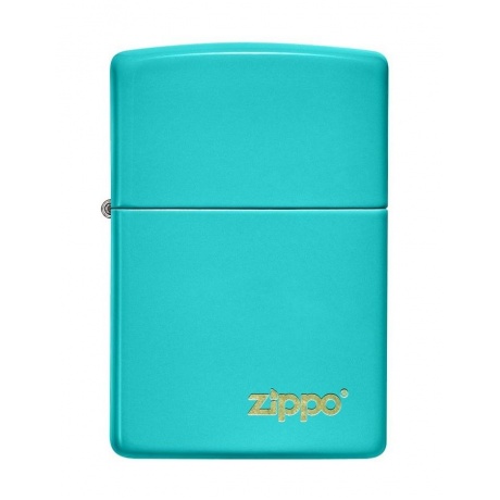 Зажигалка Zippo Classic с покрытием Flat Turquoise, латунь/сталь, бирюзовая, глянцевая, 38x13x57 мм - фото 2
