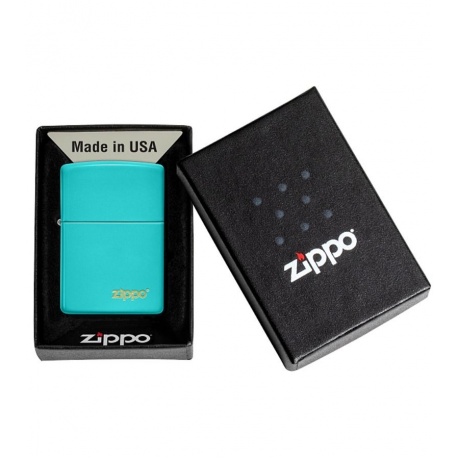 Зажигалка Zippo Classic с покрытием Flat Turquoise, латунь/сталь, бирюзовая, глянцевая, 38x13x57 мм - фото 10