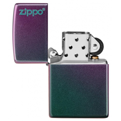 Зажигалка Zippo Classic с покрытием Iridescent, латунь/сталь, фиолетовая, матовая - фото 3